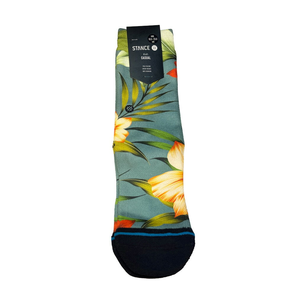 乐天商城 - STANCE スタンス TROPICAL TROLLIN K555B23TRO キッズ ソックス 靴下 クルーソックス Blue YL/L 19.5-23.0cm ミッドクッション アーチサポート