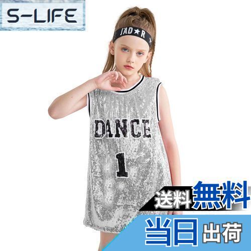 【送料無料】[LOLANTA] Tシャツ キッズ 女の子 ノースリーブ スパンコール ダンス衣装 ラインハイソッ..