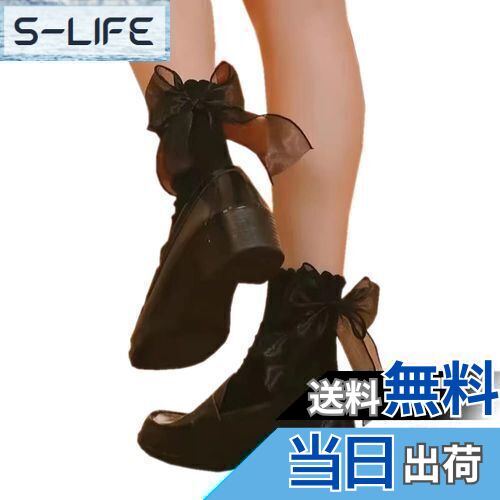 【送料無料】[FASELE] 靴下 ソックスレディース ロリータソックス くつした かわいい 蝶結び リボン レ..