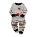 Enfants Ch?risボーイズパジャマ 男の子 上下セット 寝巻き 長袖+長ズボン キッズ Tシャツ 綿 ルームウェア 秋 恐竜/サメ/消防車柄 子供服 ...