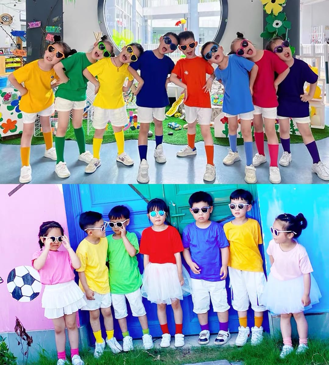 [ZGKULAEAOW] Tシャツ無地 半袖 キッズ ゆったり 無地 ネオンカラー カラフル 夏服 女の子 男の子 子供服 重ね着 綿100 色：ブルー、サイズ：120