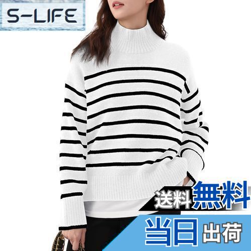【送料無料】[YASHIGE] セーター レディース ニットプルオーバー ボーダーリブニット トップス レディ..