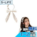 EZ PEACH レース レディース リボン ひらひら スカーフ リボン ヘアクリップ バレッタ クリスタル 蝶結び 髪留め 髪飾り 大人 上品 ヘアアクセサリ...