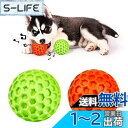 【送料無料】AUSCAT 犬おもちゃ 音が出るボール 噛むおもちゃ 中小型犬 知育玩具 頑丈 天然ゴム 犬用玩具 歯清潔 口臭予防 ストレス解消「橙緑ボール 2点 セット S」