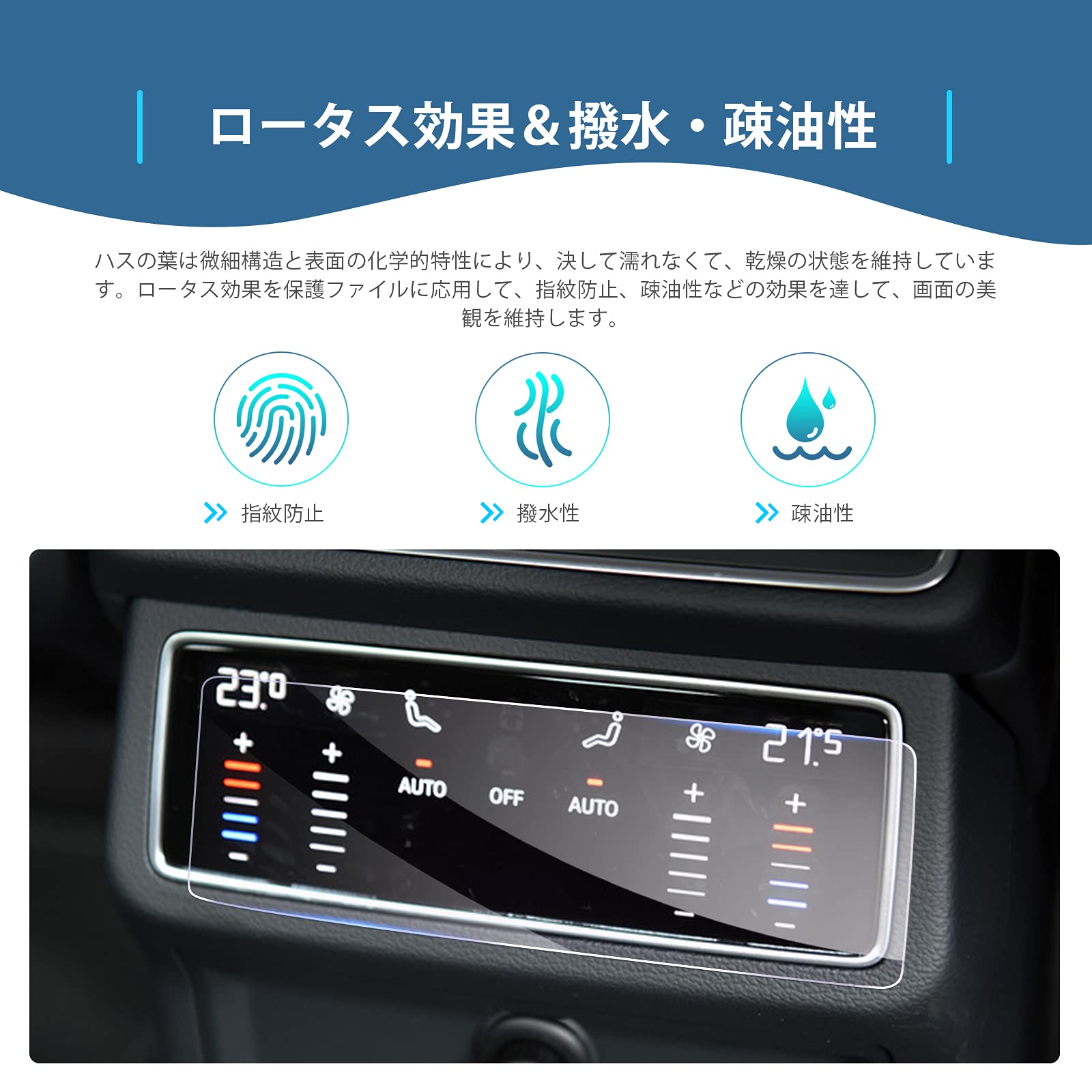 【GAFAT】Audi アウディ A6 5代目 A7 2代目 Q7 Q8 2019年モデル~現行 e-tron 2021年モデル~現行 車用液晶保護フィルム アウディa7 エアコン 後席用 アウディa6 アクセサリー エアコンスクリーム 9H硬度 アンチグレア 透光性 傷防止 汚れ防止 飛散防止 指紋防止