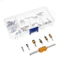 Bowarepro 40PCS エアコンバルブコア 虫回しドライバー エアバルブレンチ 車A/C R12 R134a冷媒交換 修理パーツ 冷凍タイヤバルブステムコアリムーバーツール