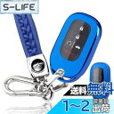 【送料無料】yoshinari ホンダ 用 HONDA 用 N-BOX JF5 JF6 ヴェゼル VEZEL RV3 RV4 RV5 RV6 CIVIC シビック ハッチバック FL1 ステップワゴン キーカバー スマート キーケース キーシェル キーホルダー (ブルー)