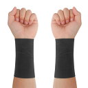 CINECE リストバンド 薄手 冷感 汗拭き 汗吸収 8CM/12CM 夏用 2枚セット 速乾 通気性 ロング ショート スポーツ 野球 ランニング 男女兼用 (12CM ブラック)