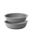 ライクイット (like-it) ざる ボウル 電子レンジ対応b Colander&Bowl 米とぎにも使える ザルとボール グレー 浅型 日本製 水切り 湯切...