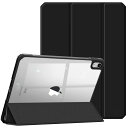 Fintie iPad 第11世代 (A16、2025) / 第10世代 (2022) ケース 11/10.9インチ 透明バックカバー 三つ折スタンド スリープ機能 軽量 薄型 傷つけ防止 PU合成レザー TPU(1ブラック)