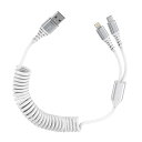 Bioonis 2in1充電ケーブル コイル式USB lightningケーブル+type-cケーブル0.4mから1.2Mまで自由伸縮 1本2股カール ライトニング iPhone16用車ケーブル アイフォン15充電ケーブル マルチAndriod タイプCコード iPhone 15/14/13/12/11 Google Galaxy Xperia xiaomi対応