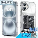 COOLDEN 対応 iPhone 16 ケース カード 収納 背面 クリア 対応 アイフォン16 ケース カード入れ 手帳型 TPU + PCカードスロット ...