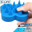 【送料無料】Lyyxjsltd ウカウカ スカルプブラシ ケンザン(頭皮用ブラシ)女の子専用の柔らかい歯付きシャンプーコーム、ヘアコーム、頭経絡コーム、シリコンシャンプーブラシ (ブルー)