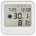 OHM インフルエンザ熱中症注意機能付き 温湿度計 白 TEM-300-W