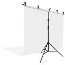YAYOYA 背景スタンド T字型 2m x 2m + 白布 背景布 白 1.8m x 2.8m すぐ使えるフルセット 撮影スタンド 高さ85-195cm調整 ...