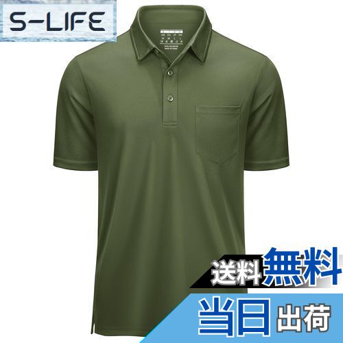 【送料無料】[KEFITEVD] ポロシャツ メンズ 半袖 速乾tシャツ 夏用 作業着 ポリエステルシャツ ポケッ..