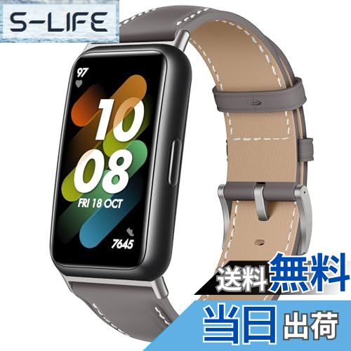 【送料無料】[LanQii] レザーバンド For HUAWEI Band 7 対応 バンド PUレザー素材 ベルト ソフト 柔軟性 ビジネス風 交換ベルト レディース&メンズ 革製ストラップ