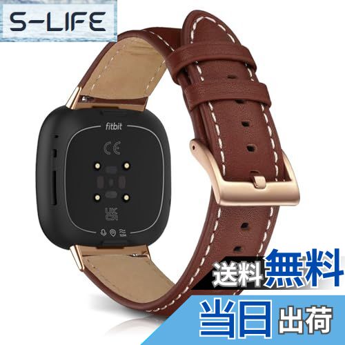 【送料無料】[LanQii] レザーバンド Fitbit Versa 4/Versa 3 対応 バンド PUレザー素材 ベルト ソフト 柔軟性 ビジネス風 交換ベルト レディース&メンズ 革製ストラップ