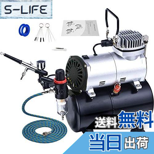 【送料無料】Ausuc エアブラシ コンプレッサー セット エアーブラシ スターティングキット エアーコン..