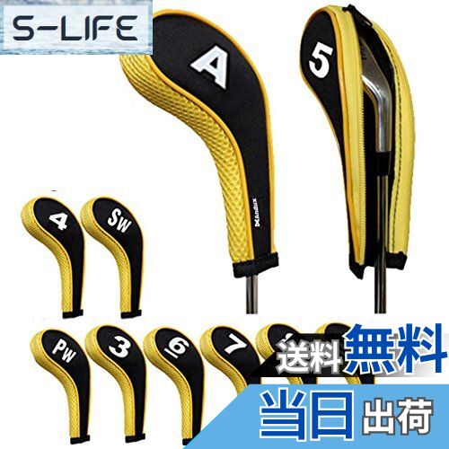 【送料無料】Andux 番手プリント ゴルフ アイアンカバー ファスナー付き ロングネック 10個/セット