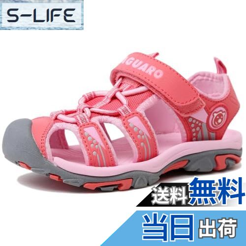 【送料無料】[Putu] キッズ サンダル ビーチサンダル つま先保護 マジックテープ アウトドア スポーツ ..