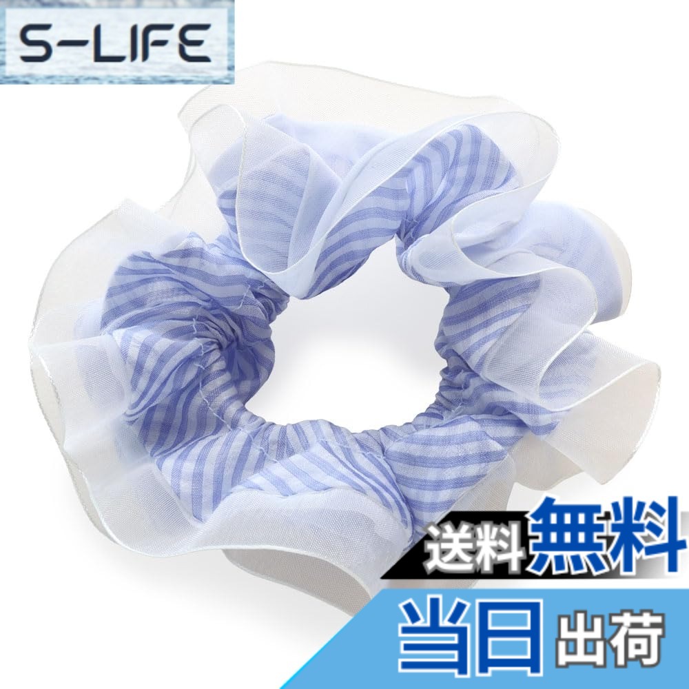 商品情報商品の説明主な仕様 【サイズ】直径：約13.0cmbr【重量】約8.0gbr【カラー】イエロー / ブルー / ブラック【注意事項】※ハンドメイドの為、一点一点サイズが多少異なりますので予めご理解頂きお買い求めください。 ※製造工程上、若干のほつれなど見られる場合がございます。 ※製造工程上、柄のパターンや出方は個々に異なります。 ※入荷時期により色味が若干変更になる場合がございます。 ※素材の特性上、シュシュの中のゴムや縫い目が透けて見える仕様となっております。 ※商品の撮影時の環境により、商品の色味や質感が異なって見える場合がございます。メーカー品番：g-mkk-12924