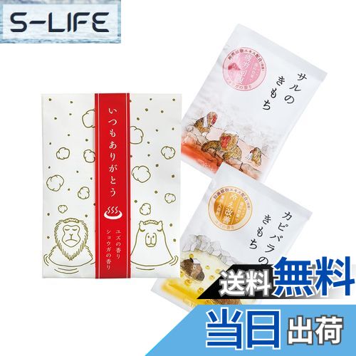 【送料無料】【医薬部外品】キモチ薬用 サンクスミニギフト(メッセージ付き)薬用入浴剤2包 疲労回復 血行促進 色:乳黄色