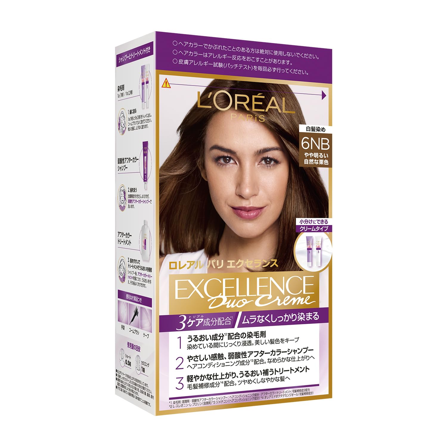 【送料無料】L'Oreal Parisエクセランス R クリームタイプ白髪染め 色：1)単品、サイズ：1個 (x 1)