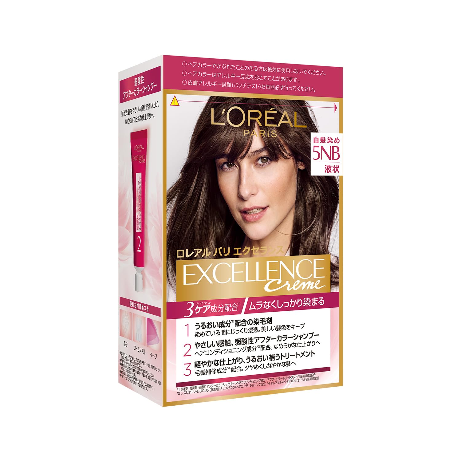 【送料無料】L'Oreal Paris(ロレアルパリ) エクセランス R 液状タイプ ヘアオイルキット 色：5NB 自然な栗色、サイズ：1個 (x 1)