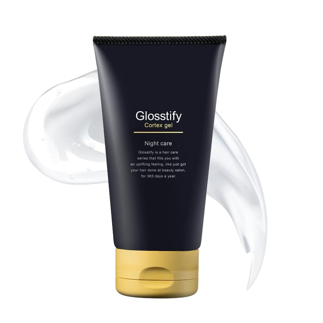 【送料無料】【トリプルヘマチン×サロン品質】Glosstify グロスティファイ ヘアジェルトリートメント Cortex gel ヘマチン×ケラチン 高濃度美容液｜洗い流さないトリートメント アウトバス 夜用(110ml) 色：ネイビー、イエロー、サイズ：110ml