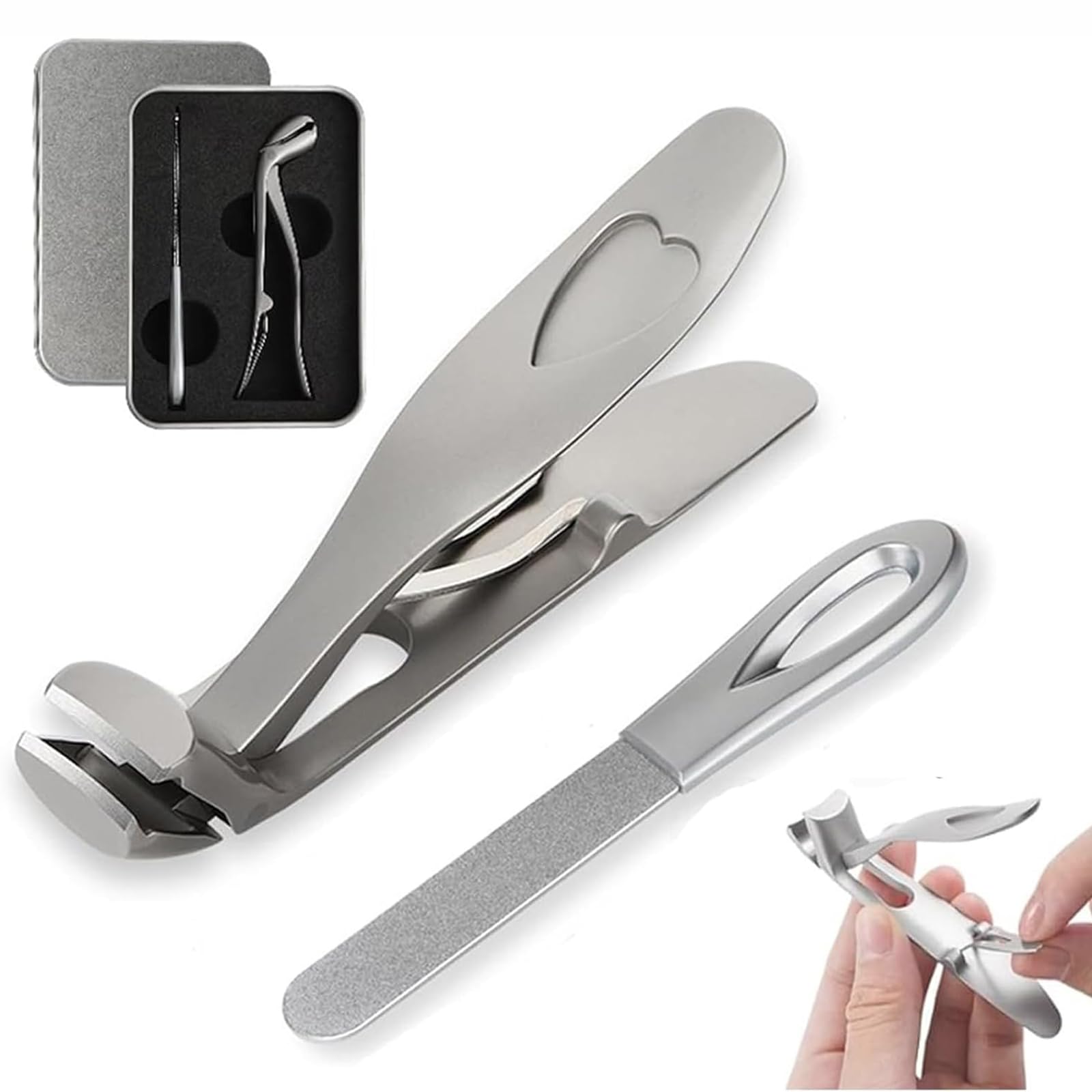【送料無料】AUTAKI 角度付きヘッド爪切り 足用 厚い爪 巻き爪 足用爪切り お腹が楽 飛び散りを防止し ニッパー ネイルクリッパー 鉄製ケース付き プレミ...