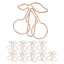 【送料無料】CAPASTEC ペーパークリップ メモクリップ 可愛い ブックマーク 書類整理/招待状/付箋/手紙/メモ帳用 文房具 オフィス 装飾 色が豊富 スタイルが多様 10本入り ローズゴールド チェリー