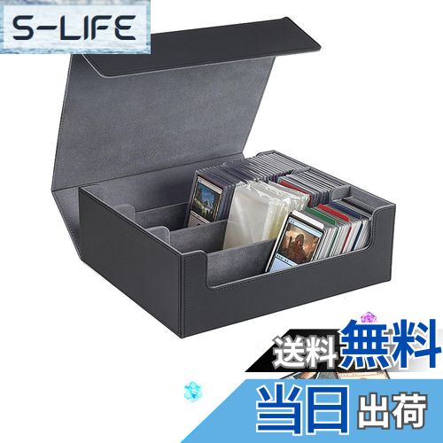 【送料無料】DFsucces デッキケース マグネット式 トレカケース 1800枚収納 大容量 PUレザー製 標準ゲームカード用PUレザーキャビネット 硬質ケース 防水 (ブラック)