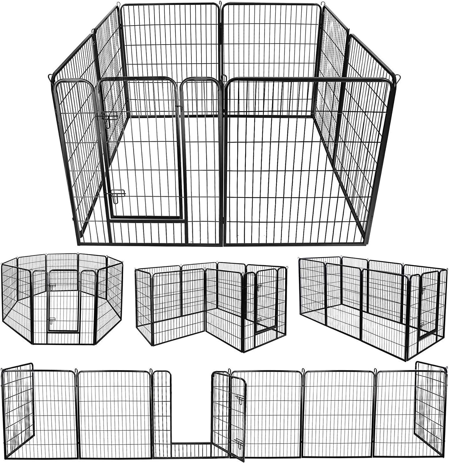 【送料無料】DUDULIFE ペットサークル 折りたたみ式 ペットフェンス 扉付き 形組み換え可能 室内外兼用..