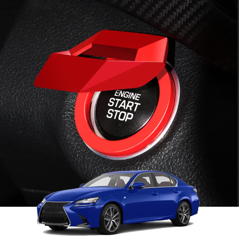 【送料無料】Kakash レクサス専用アルミ合金 エンジンスタートカバー ワンボタンスタートカバー 内装カスタムパーツ アクセサリーキズ防止防塵 取り付け簡単 車種専用設計1 pcsセット(赤)適合レクサス LS 50系 RX 20系 IS 30系 ES 10系 UX 10系 HS 10系 LX 200系 RC 10系