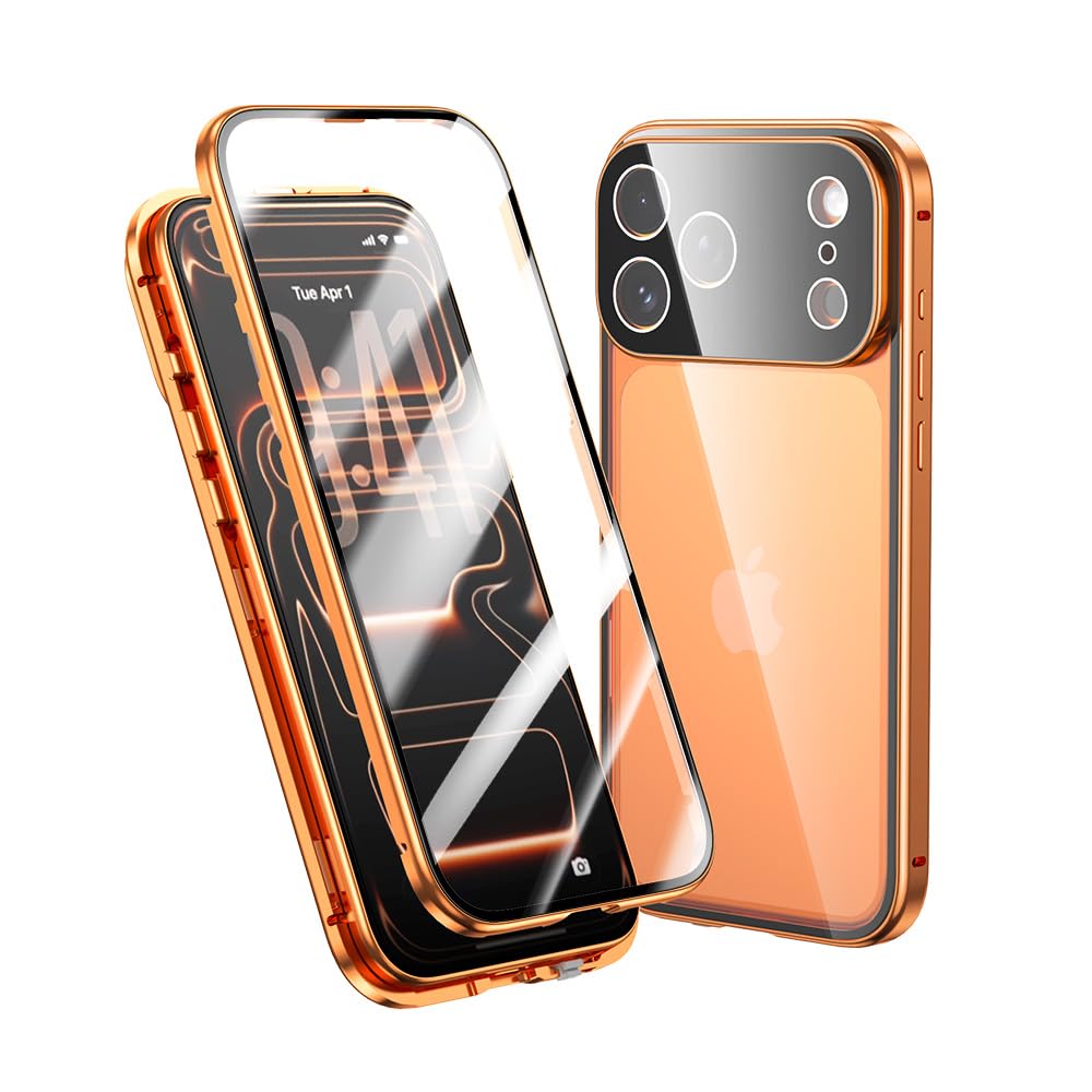 商品情報商品の説明ロック付き iPhone 17 Pro Max 用 ケース クリア 全面カバー フルカバー カメラ保護 ロック式 アルミバンパー マグネット式 アイフォン17Promax ガラスケース 両面 透明 全面保護 ,オレンジ主な仕様 カメラレンズ保護：ケース一体型カメラレンズ保護カバー付きでカメラをしっかり保護します。前後両面ガラス：液晶画面も背面も強化ガラスでアイフォンを360度全面カバー。※ケース自体は液晶ガラスフィルム付きなので、別途ガラスフィルムを貼らないでください※安全ロック付き：ロックがケースの全面と背面をしっかりと固定し、万が一落下してもケースが外れてiPhoneが傷付く心配なし。磁石式：アルミバンパーにマグネット内蔵、上部ははめ込み式、下部はロック式、安心して利用できるマグネットケース。