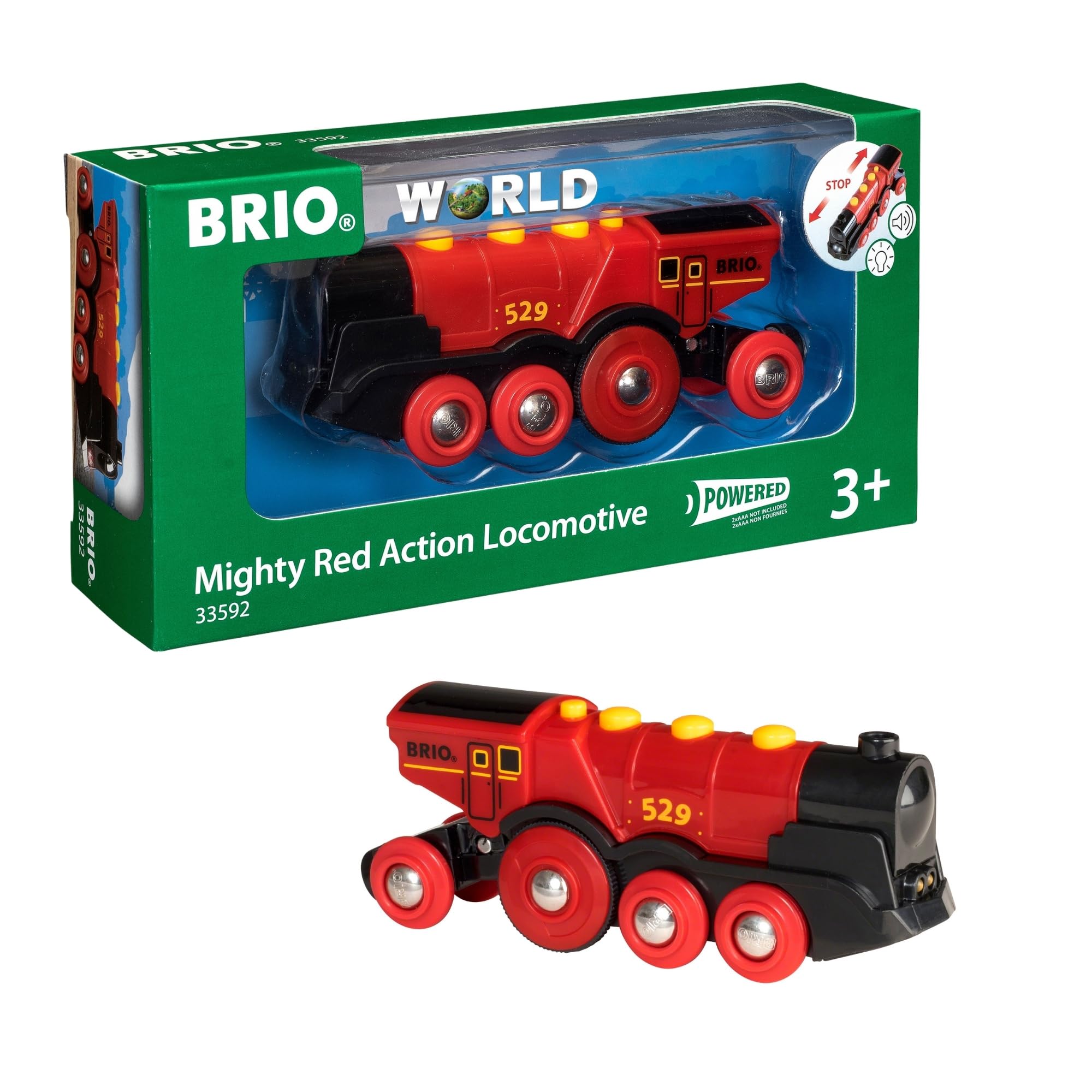 【送料無料】BRIO 車両＿電動車両 色：マイティーアクション機関車、サイズ：13.7x3.6x5cm