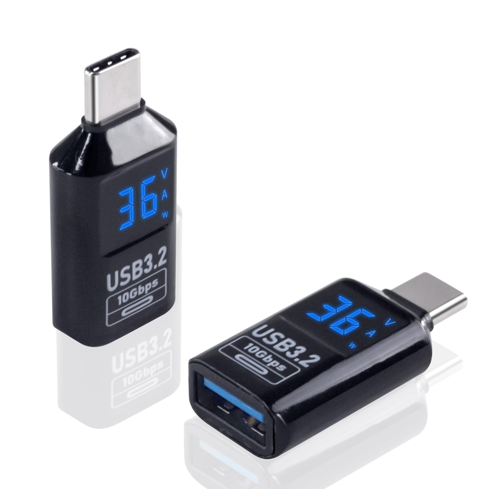 商品情報商品の説明主な仕様 【USB A - USB Cアダプターデジタルディスプレイ 付き】 USB Cオス-USB Aメス変換アダプタはLEDースマトディスプレイを搭載し、電流、電圧、電源をリアルタイムで表示します。【10Gbpsデータ転送】データ転送レートは最大10Gbpsで、USB3.0（5Gbps）の2倍速く、数秒で大量のファイルをバックアップし、急速充電とデータ同期を確保できる。 USB 2.0、1.1、1.0標準機器との下位互換性もあります。【36W 急速充電】USBオスメスアダプタ、スマートデジタル表示設計、36W & 12V &3Aの充電電力、電圧、電流は、一目でわかり、全面的に理解できます。この USB A 延長アダプタほ内蔵のスマートチップ設計で、互換性が高く、信号伝送が安定します。挿し抜きをスムーズに行えるようにしまし。【USB3.0 充電 延長 変換アダプタ】：USB C to USB A 変換アダプタは、デバイスのUSBソケットを頻繁な抜き差しから保護するのに最適です。OTG用ではなく、USB C出力からUSB A入力への片方向伝送です。 小型化、軽量化を実現。Macbookなどの機器に二つ並べて挿し込んでも干渉せず使用できます。【幅広い用途】： このタイプC変換アダプタは、USB Cハードドライブ/スマートフォン/カメラとUSB Aコンピュータ（例：macbook、iPhone 15/15 Pro Max、Galaxy S23/S22/S21シリーズ）の間でファイルを交換するための最良の方法です。