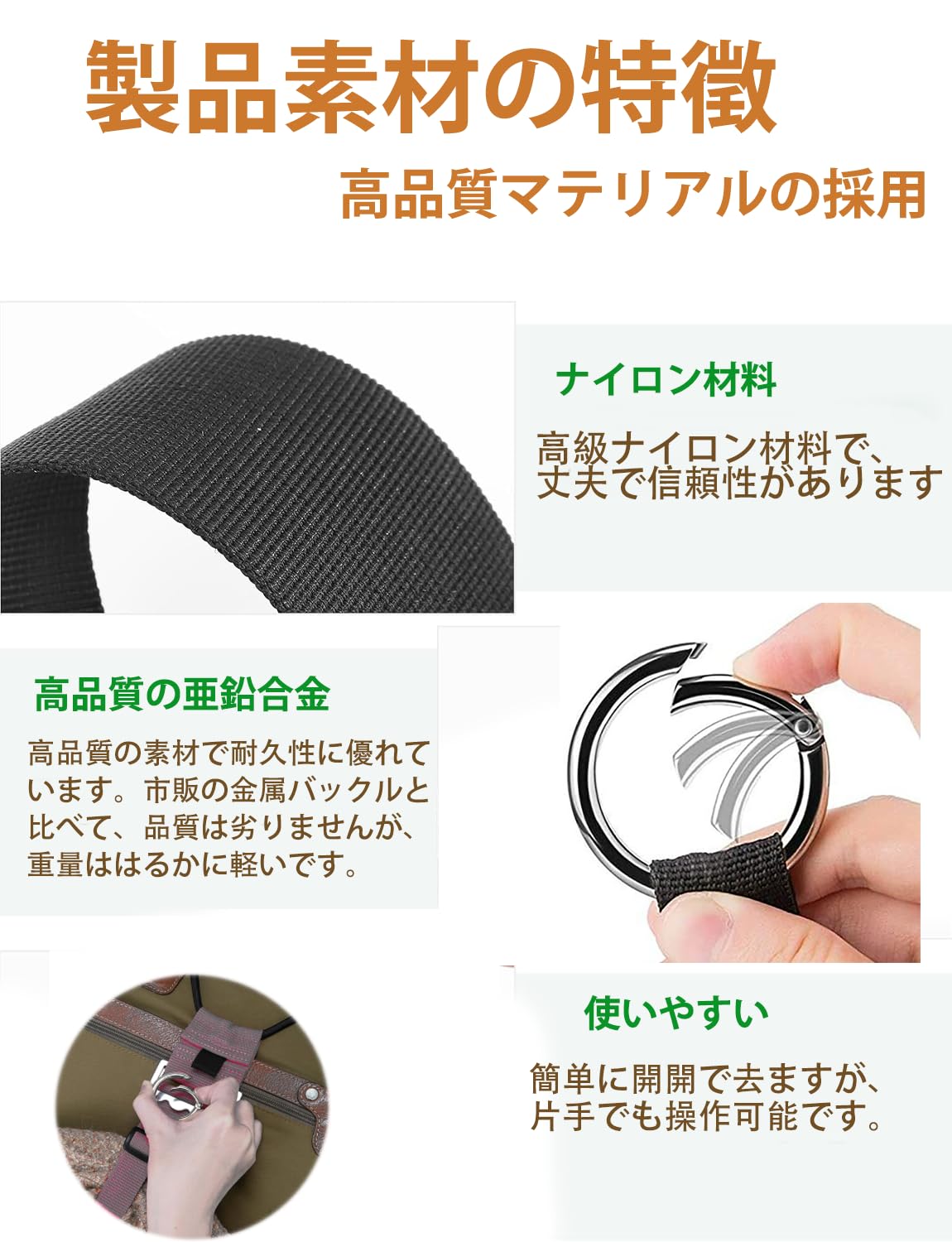 【送料無料】[Marcea] 旅行便利グッズ バッグとめるベルト 便利グッズ 多用 調整可能 軽量 荷物用弾力固定ベルト ずり落ち防止 色：ブラック+こていテープ、サイズ：長さ26-40cm、幅5cm slife-11010781 S-LIFE サンプル画像3