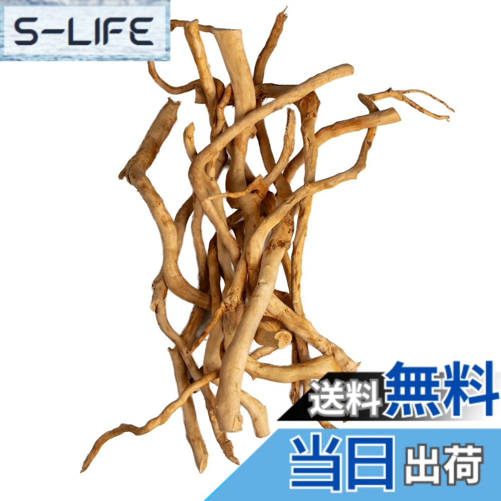 【送料無料】emours 天然水族館流木、[170g] (20-40 cm /8-16インチ) - ユニークな根/クモの木の枝 アクアスケープ、植えられたタンク&テラリウム、魚と植物の装飾用、各ピースが唯一無二 色：ナチュラル、サイズ：20−40 cm / 170 g