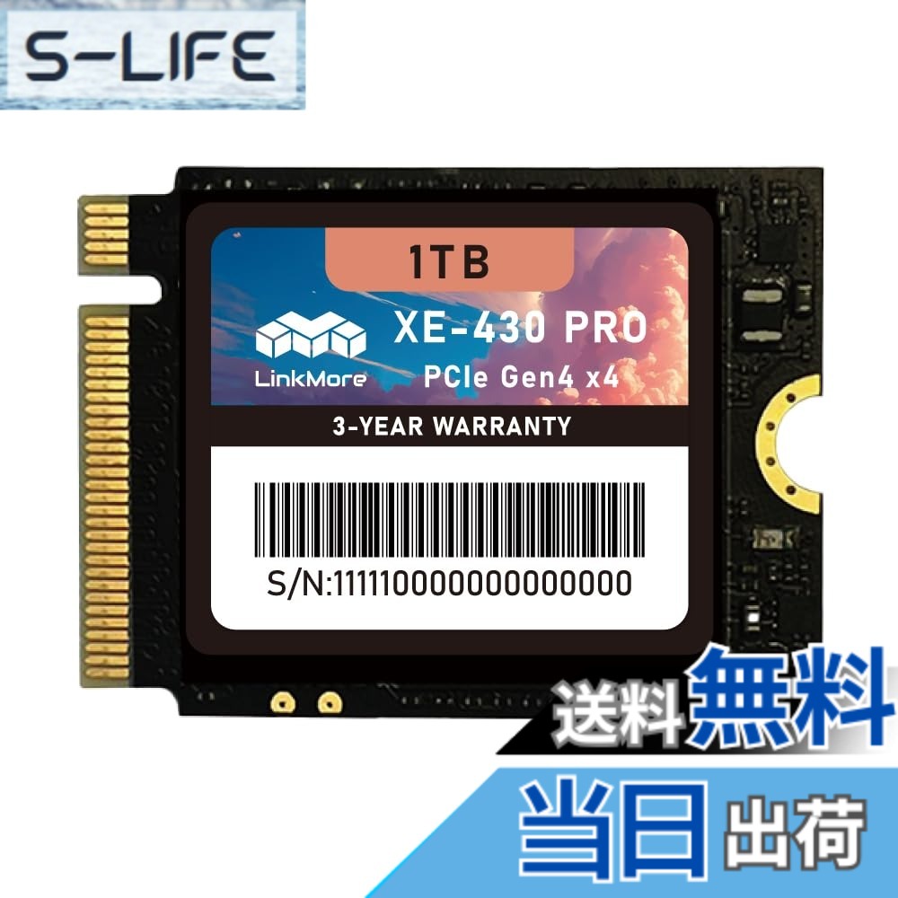 【送料無料】LinkMore Gen4 PCIe 4.0 NVMe SSD 色：M.2 2230 Gen4 PRO、サイズ：1TB