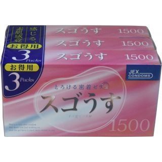 【スゴうす1500　コンドーム　12個入×3個パック】