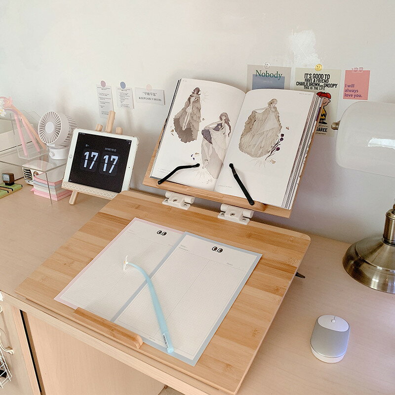 20%OFFクーポン 【限時20%OFF】学習台 読書台 ブックスタンド 子供用 学生用 5段階角度調節　180°無段階調整 アーム付 卓上 折り畳み 本立てブックスタンド 全面竹製 猫背 姿勢矯正 近視防止 書見台 こども用 大人 角度調節可能 読書台 iPad 楽譜