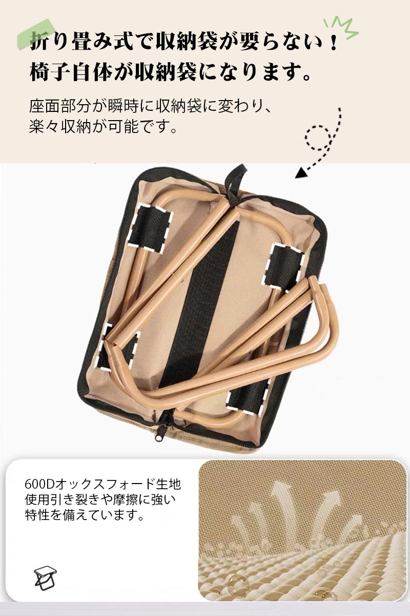 ＼2点で 20％OFF／折り畳みチェア 折りたたみ椅子 軽量 万博 アウトドアチェア ポケットチェア 携帯椅子キャンプ椅子 行列 軽量 折り畳み 瞬間収納 耐荷重100kg チェア コンパクト 収納バッグ付き 万博椅子 お釣り キャンプ バーベキュー公園ランチ 持ち運び 花火大会 slim01-10004220 YOKIの雑貨 サンプル画像3
