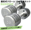 固定式クローム 12kg 2本セット送料無料 ダンベル ウエイト 筋トレ トレーニング 腹筋 背筋 ベンチプレス ジム 鉄アレイ [WILD FIT Premi...