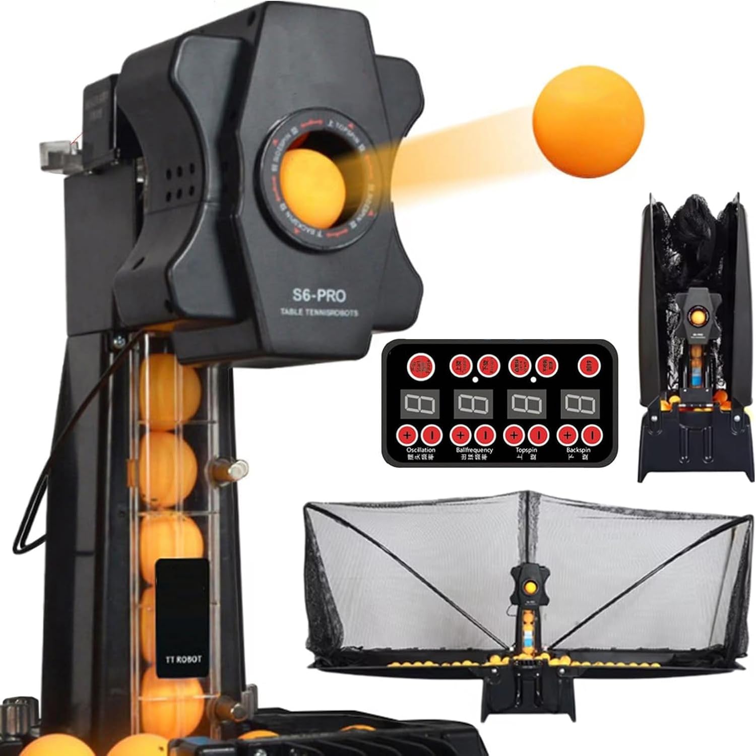 卓球練習ロボット 卓球マシン 練習機 自動球出し機 器具 多スピン/無規則 7段階調整/連続打ち対応 300..