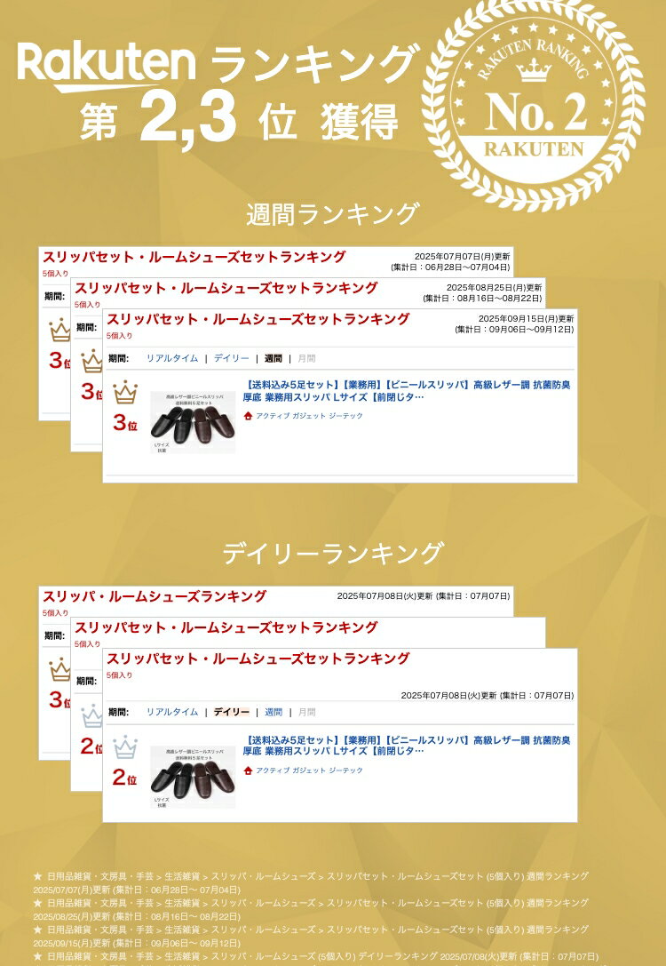 アクティブ ガジェット ジーテックの【送料込み5足セット】【業務用】【ビニールスリッパ】高級レザー調 抗菌防臭 厚底 業務用スリッパ Lサイズ【前閉じタイプ】【全2色】｜アングル2