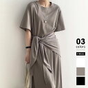 【7/16!クーポンで2,990円】 Tシャツワンピース 半袖 ショール セット ワンピース 夏 レディース 半袖ワンピース ロング ロングワンピース カジュアル 体型カバー tシャツ カットソー 2way ゆったり ロング丈 ワンピ クルーネック 夏ワンピース カジュアル cocomomo