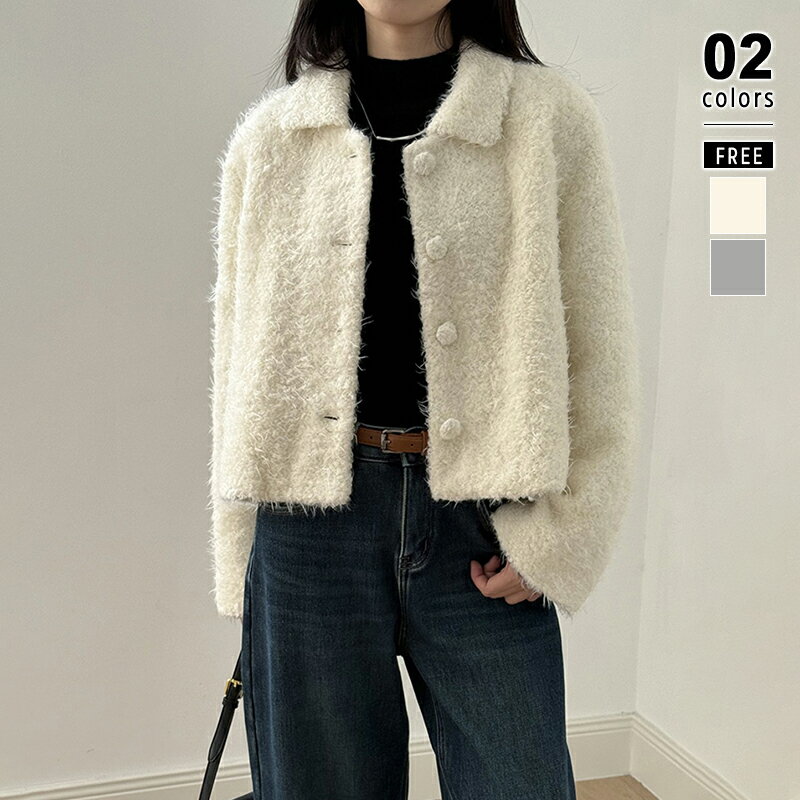 【11/10！クーポンで6,880円】 ボアジャケット ブークレ ボア ブルゾン レディース ショート丈 アウター ジャケット モコモコ ボアブルゾン ショートコート 長袖 ショートブルゾン ショートジャケット ショート コート ボアコート ボアアウター 秋冬 春 秋 冬 cocomomoのサムネイル