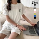 【OUTLET!クーポンで1,280円】 セットアップ レディース ルームウェア セット 部屋着 tシャツ 半袖 ハーフパンツ ショート パンツ 短パン トップ...